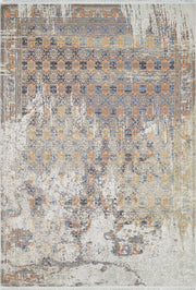 Blassrosa, cremebeige, geometrisch gemusterter Kelim-Teppich