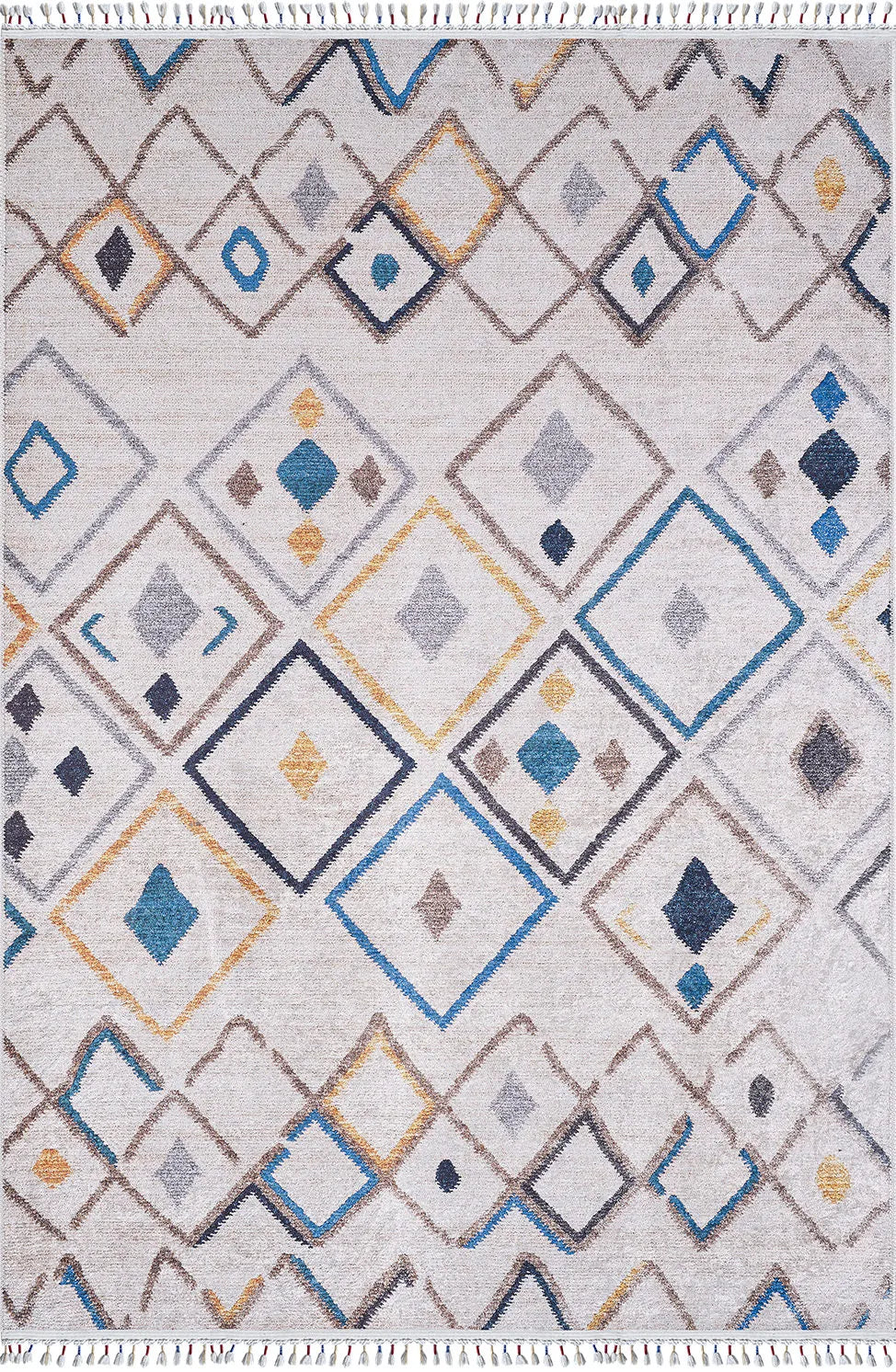 Geometrisch gemusterter böhmischer anatolischer Teppich im marokkanischen Stil