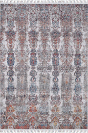 Örgü Saçaklı Çok Renkli Klasik Desenli Halı