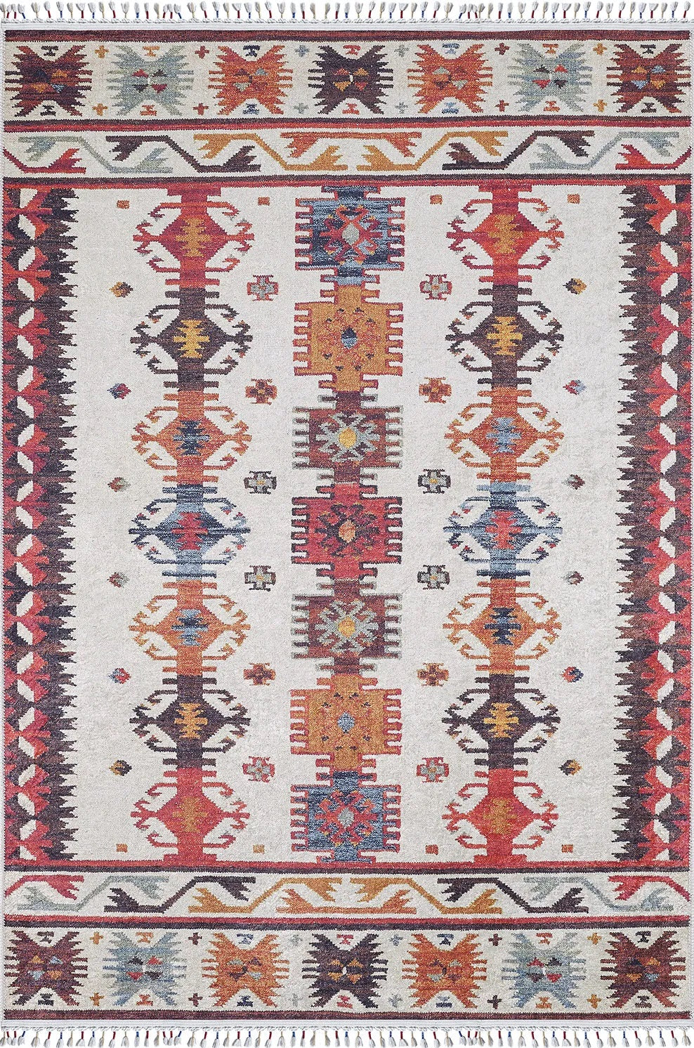 Güneybatı Aztek Desenli Renkli Kilim Halı