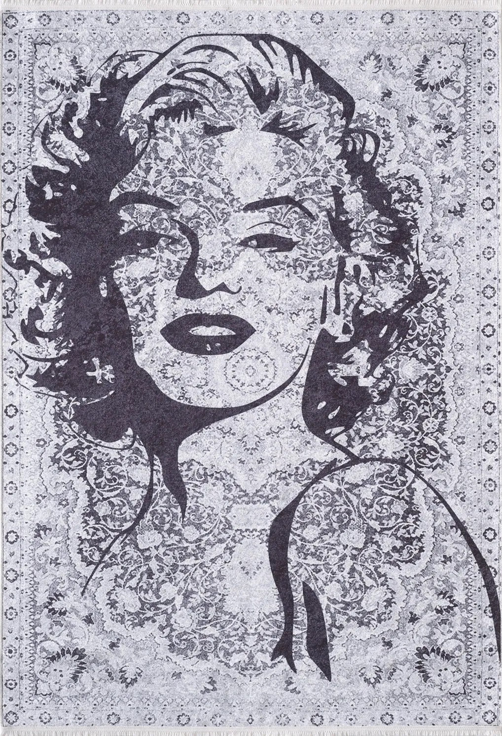 Blassrosa, cremebeige, geometrisch gemusterter Kelim-Teppich