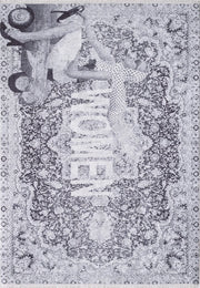 Blassrosa, cremebeige, geometrisch gemusterter Kelim-Teppich