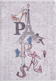 Blassrosa, cremebeige, geometrisch gemusterter Kelim-Teppich