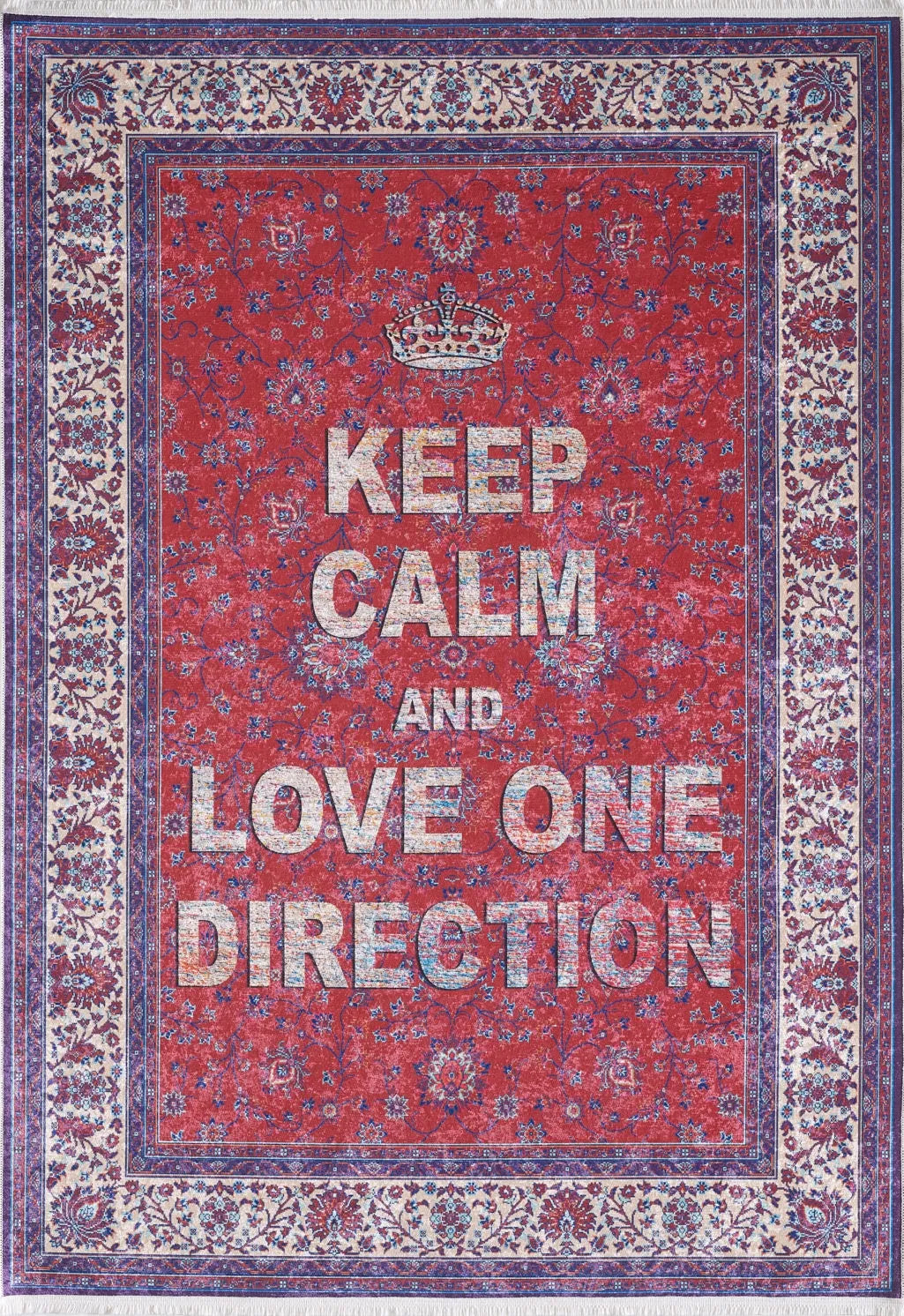 Blassrosa, cremebeige, geometrisch gemusterter Kelim-Teppich