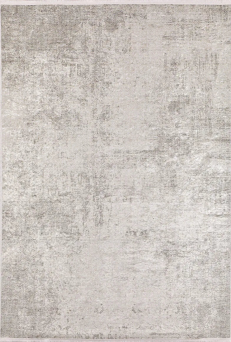 Blassrosa, cremebeige, geometrisch gemusterter Kelim-Teppich