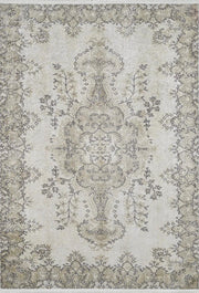 Açık Gri Yeşil Klasik Desenli Vintage Halı