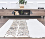1960'lardan Anadolu kökenli ikat desenli el dokuma vintage kilim, 120x140 cm