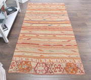 El yapımı vintage yolluk 102x198 cm soyut desenli yün - detay görünümü