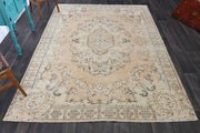 El yapımı vintage halı 183x274 cm oryantal desenli yün - detay görünümü