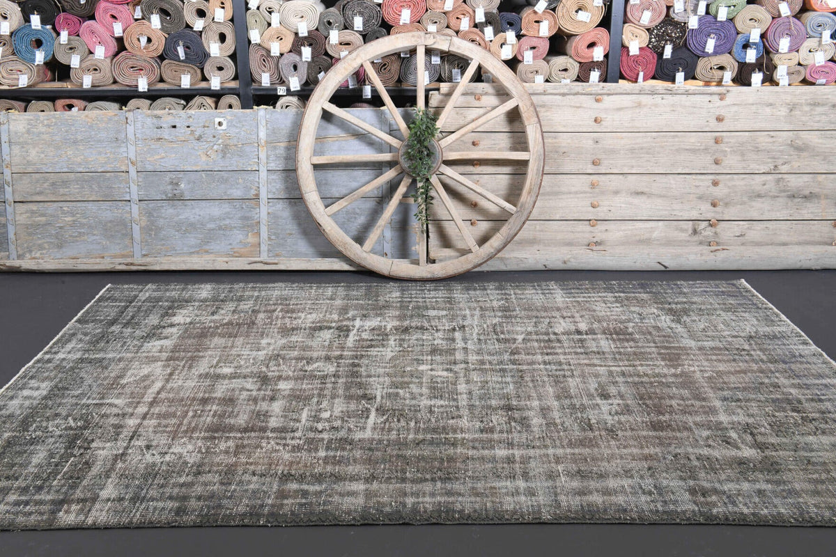El yapımı vintage halı 183x300 cm oryantal desenli yün - kenar ve saçak detayı