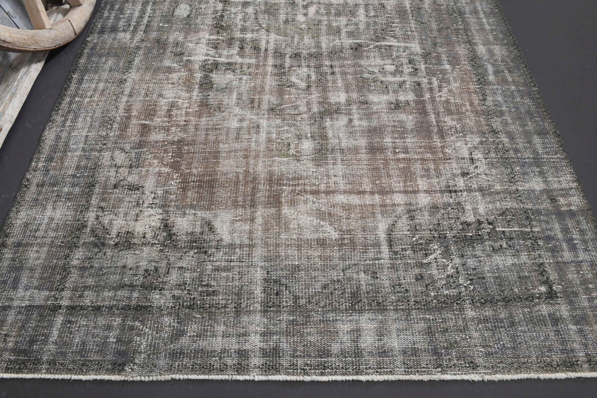 El yapımı vintage halı 183x300 cm oryantal desenli yün - üstten görünüm