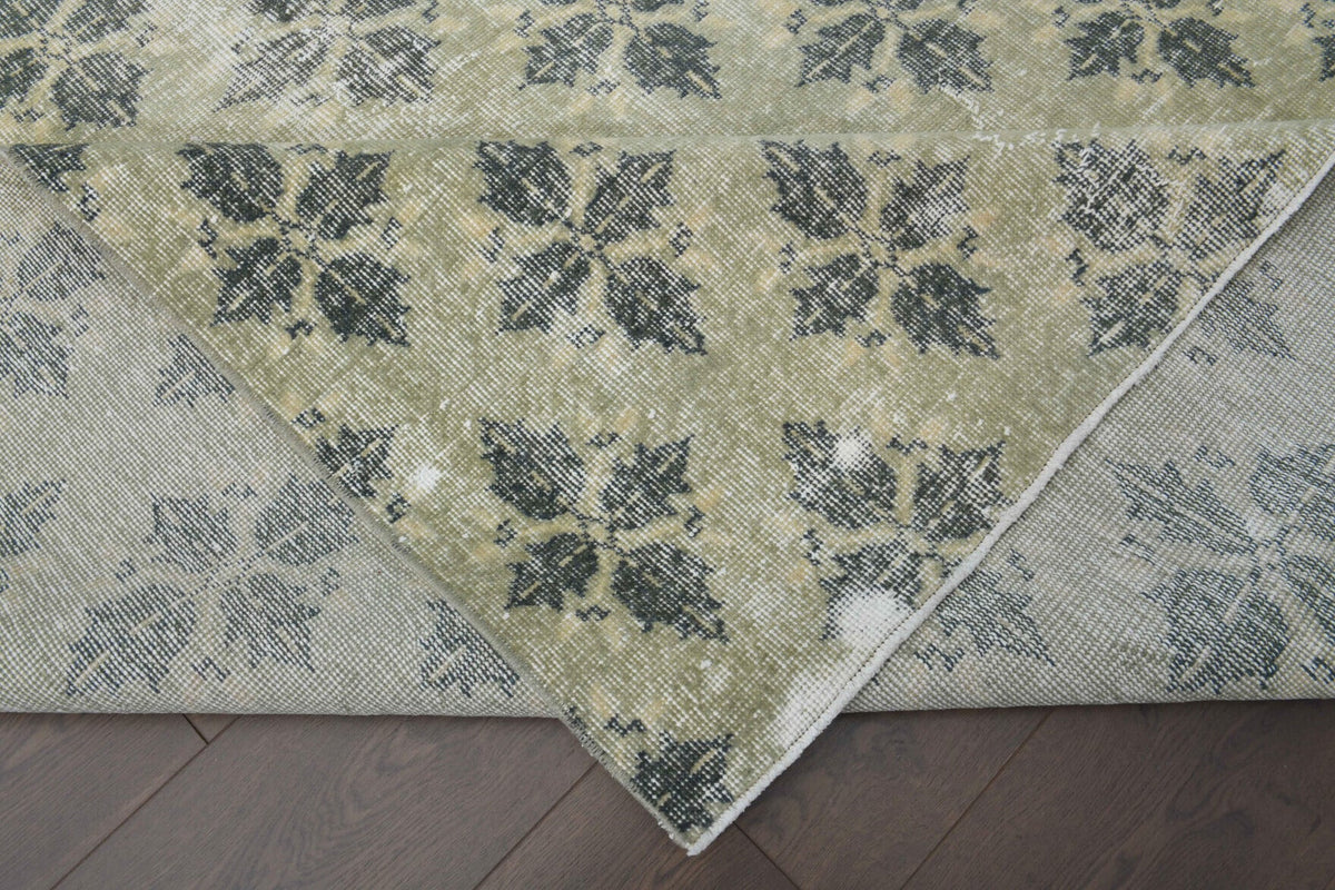 Salon için ikat desenli el dokuma vintage halı – 182x286 cm