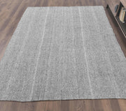 1970'lerden Anadolu kökenli düz zeminli el dokuma vintage halı, 200x250 cm