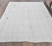 1970'lerden Anadolu kökenli düz zeminli el dokuma vintage halı, 225x271 cm