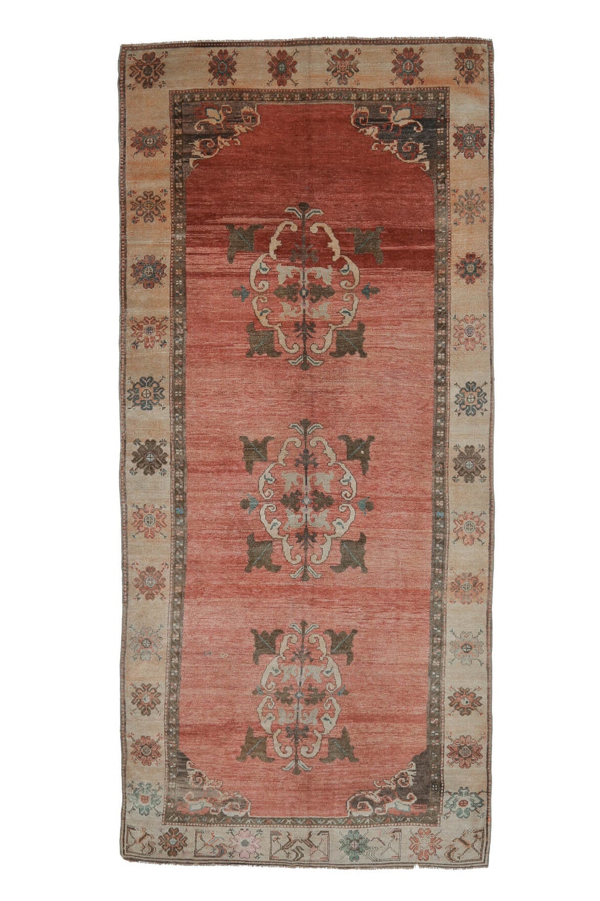 Vintage Oushak Wide Runner Rug