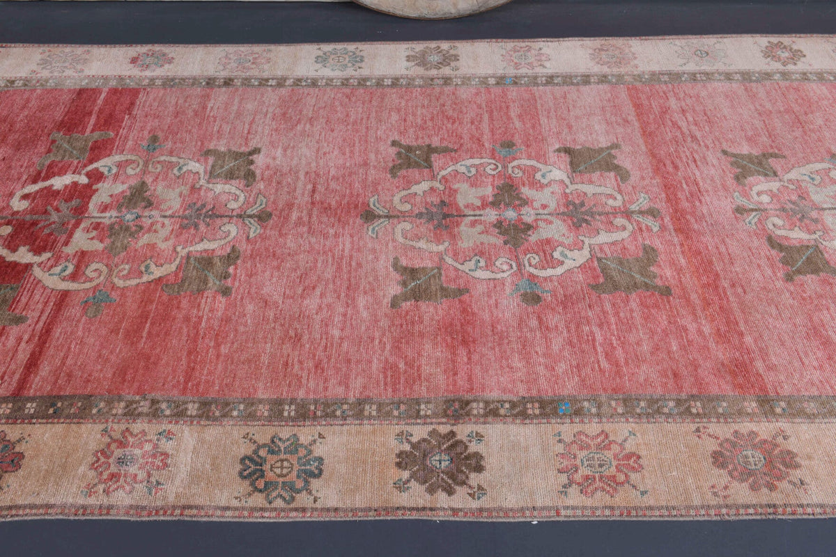 Vintage Oushak Wide Runner Rug