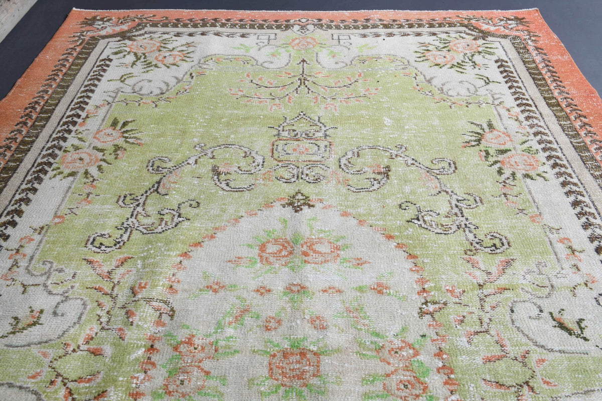 Salon için oryantal desenli el dokuma vintage halı – 190x300 cm