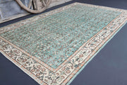 El yapımı vintage halı 173x287 cm çiçek desenli desenli yün - detay görünümü