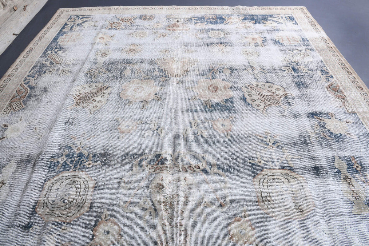 Salon için oryantal desenli el dokuma vintage halı – 205x312 cm