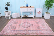 El yapımı vintage halı 122x213 cm oryantal desenli yün - detay görünümü