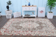 El yapımı vintage halı 170x262 cm oryantal desenli yün - detay görünümü