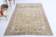 El yapımı vintage halı 170x274 cm oryantal desenli yün - detay görünümü