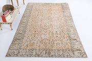 El yapımı vintage halı 178x295 cm çiçek desenli desenli yün - detay görünümü