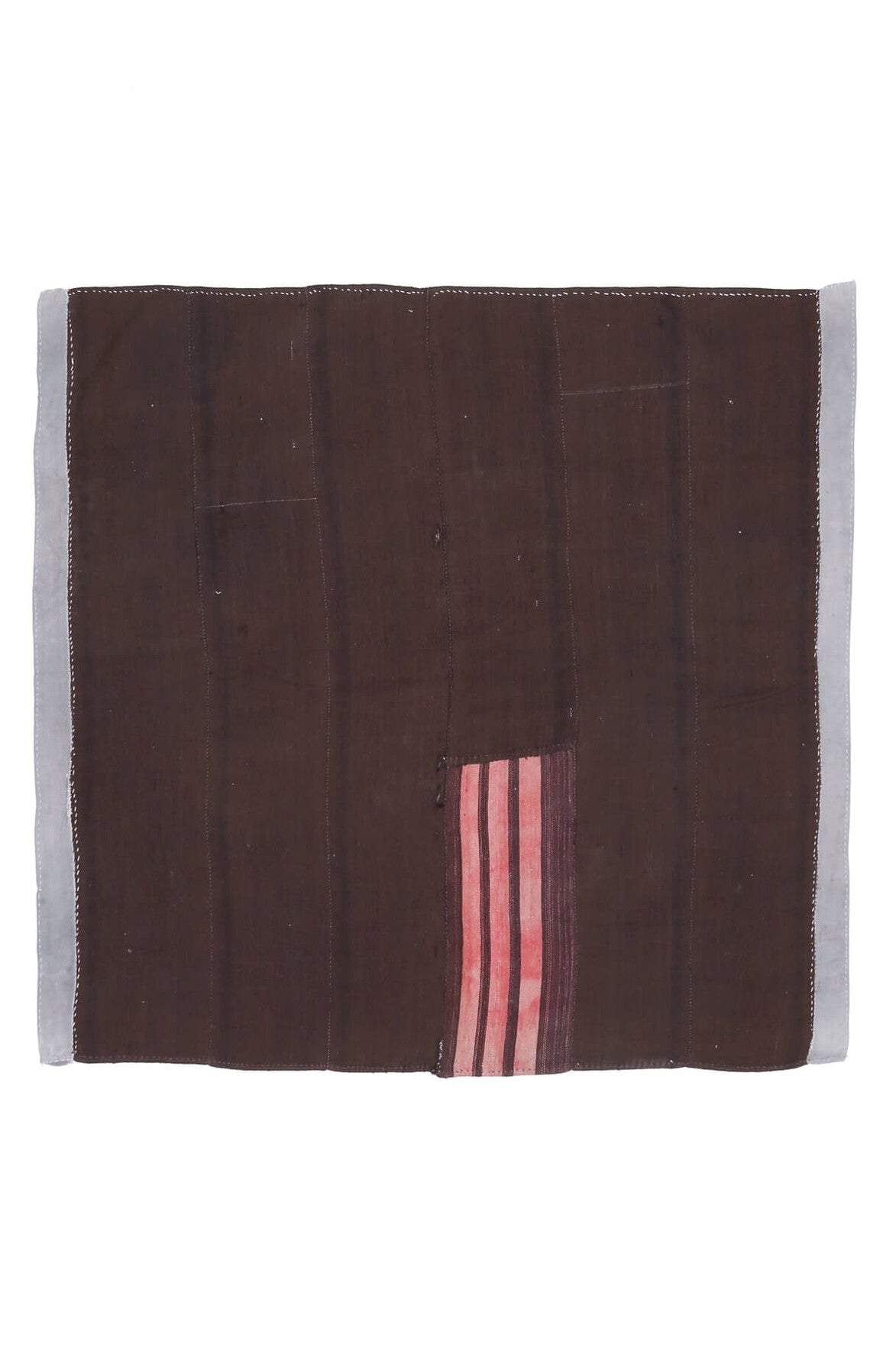 175x182 cm kırmızı düz zeminli el dokuma vintage kare kilim – üstten tam görünüm