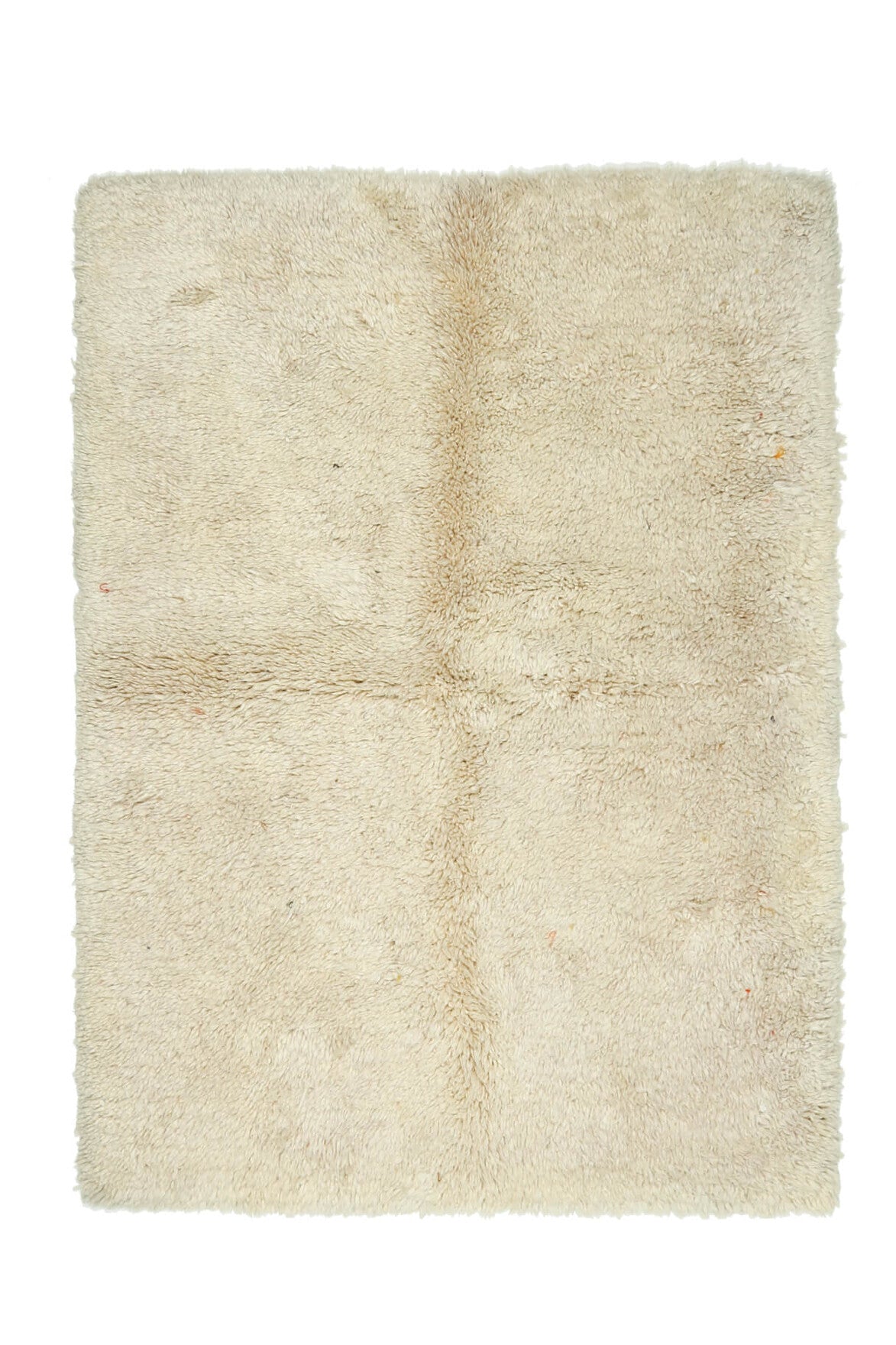 El yapımı vintage halı 170x239 cm düz desenli yün - üstten görünüm