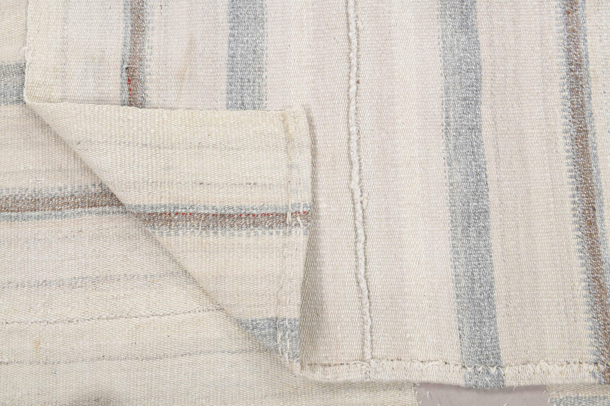 El yapımı vintage halı 152x244 cm çizgili desenli yün - üstten görünüm