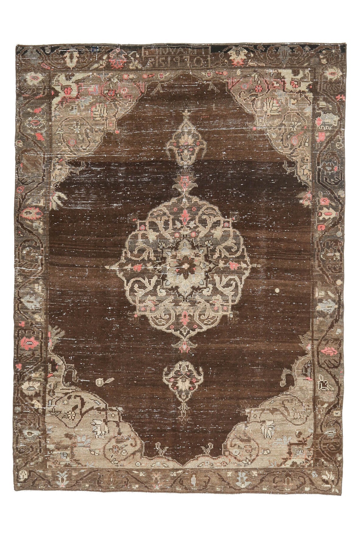 Brown Oushak Vintage Area Rug