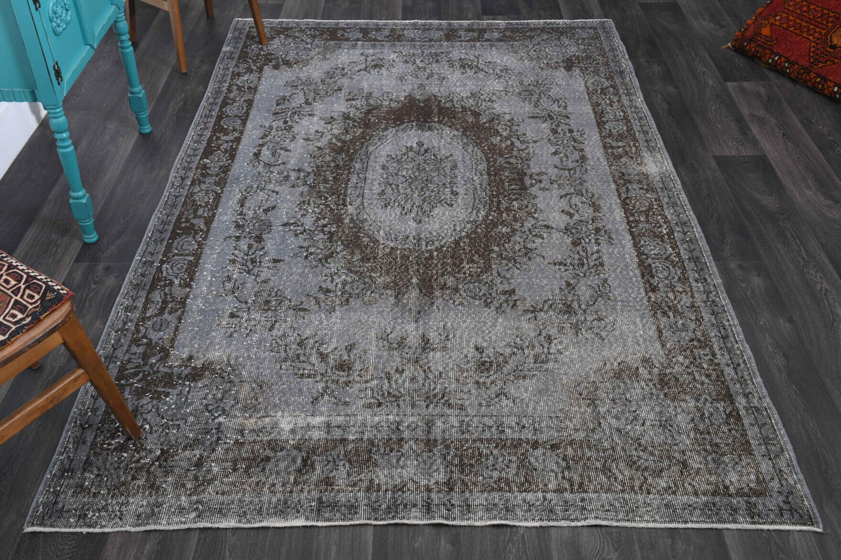 1970'lerden Anadolu kökenli oryantal desenli el dokuma vintage halı, 184x291 cm