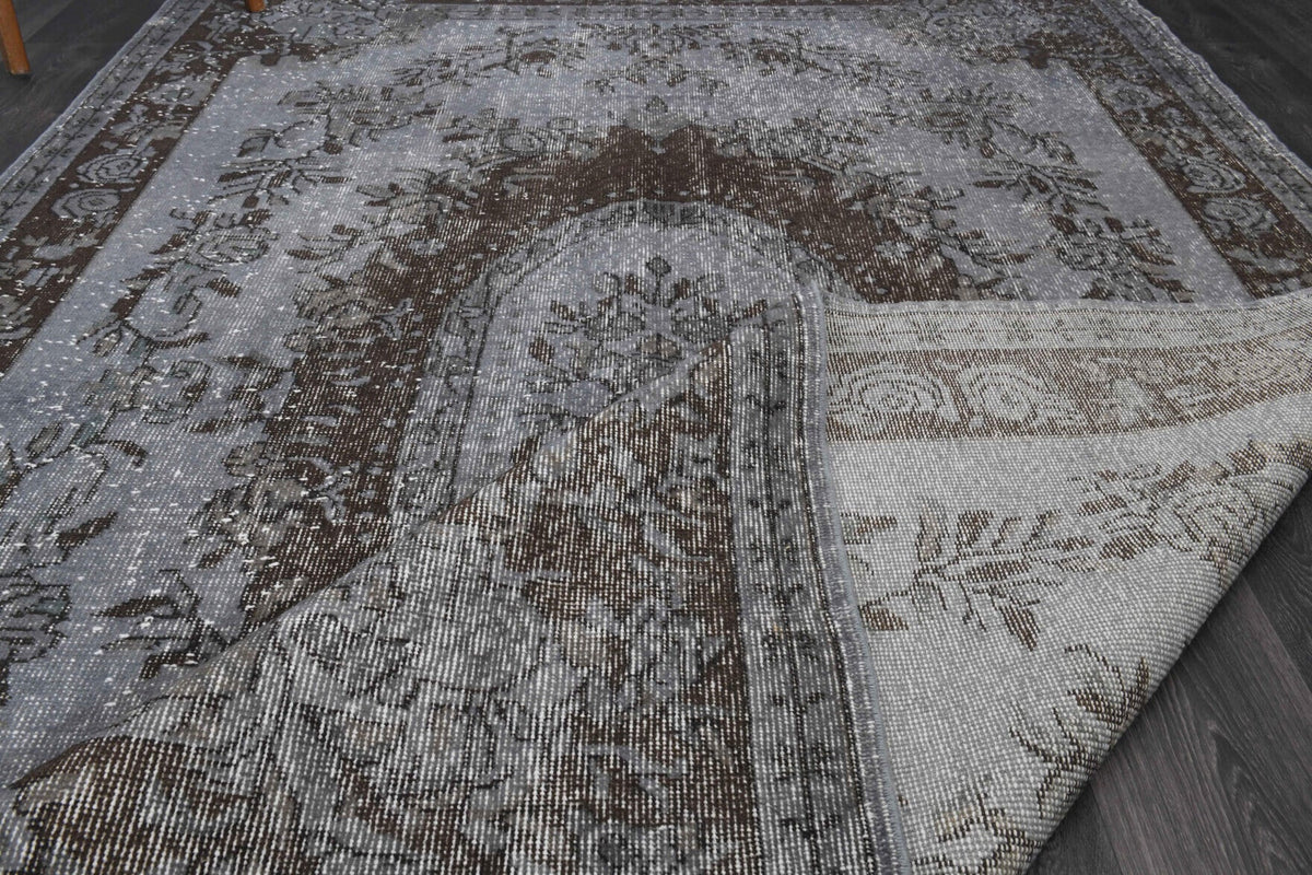 Salon için oryantal desenli el dokuma vintage halı – 184x291 cm