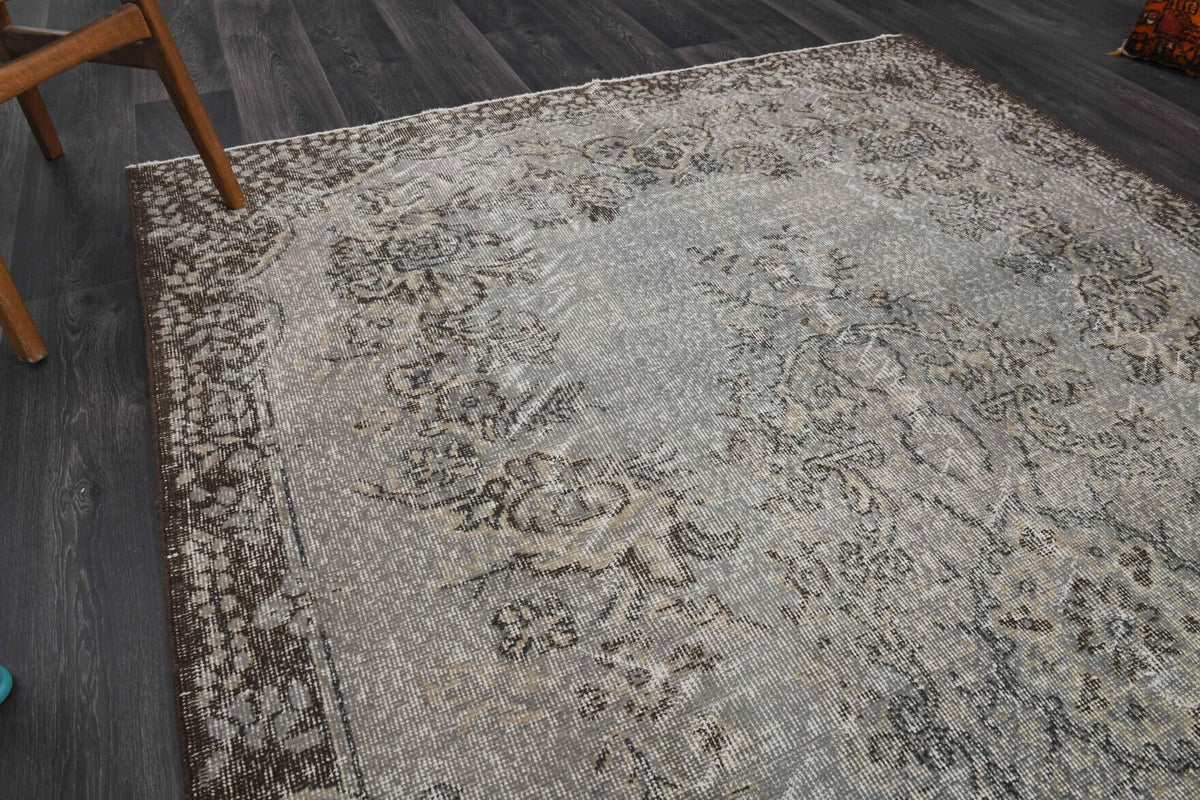 El yapımı vintage halı 183x274 cm oryantal desenli yün - açık alan görünümü