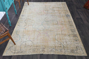 El yapımı vintage halı 183x274 cm oryantal desenli yün - detay görünümü