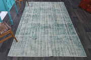 1950'lerden Anadolu kökenli soyut desenli el dokuma vintage halı, 186x309 cm
