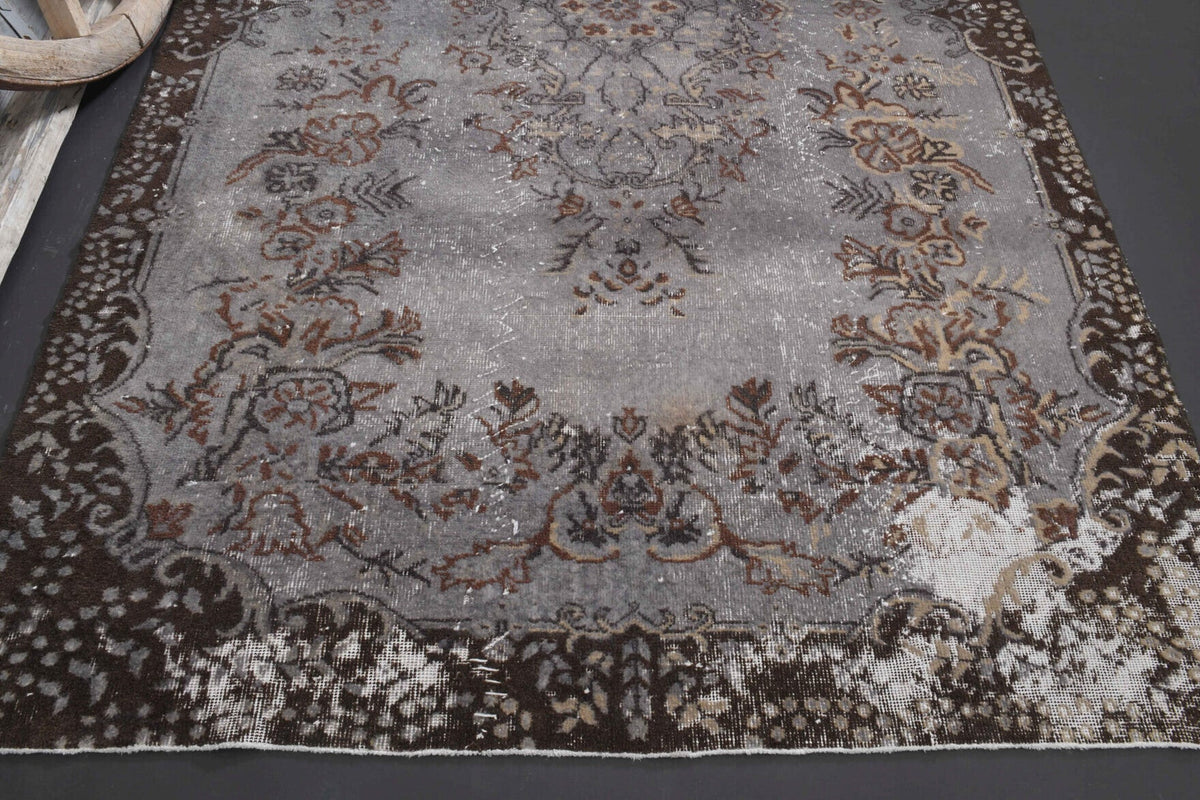 6x9 Vintage Gray Anatolian Rug