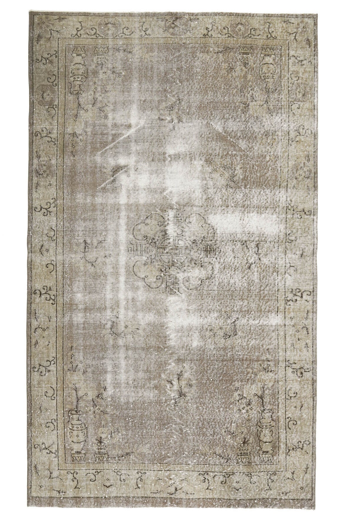 El yapımı vintage halı 152x274 cm oryantal desenli yün