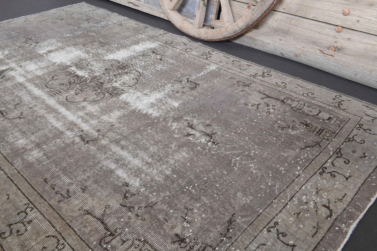 El yapımı vintage halı 152x274 cm oryantal desenli yün - desen detayı