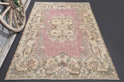 El yapımı vintage halı 152x274 cm oryantal desenli yün - detay görünümü