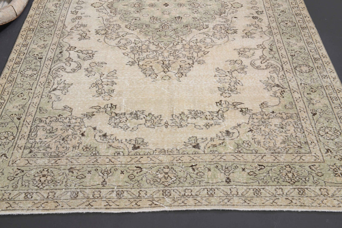 Vintage halı 178x283 cm – turuncu ve bej oryantal desenli, el dokuma