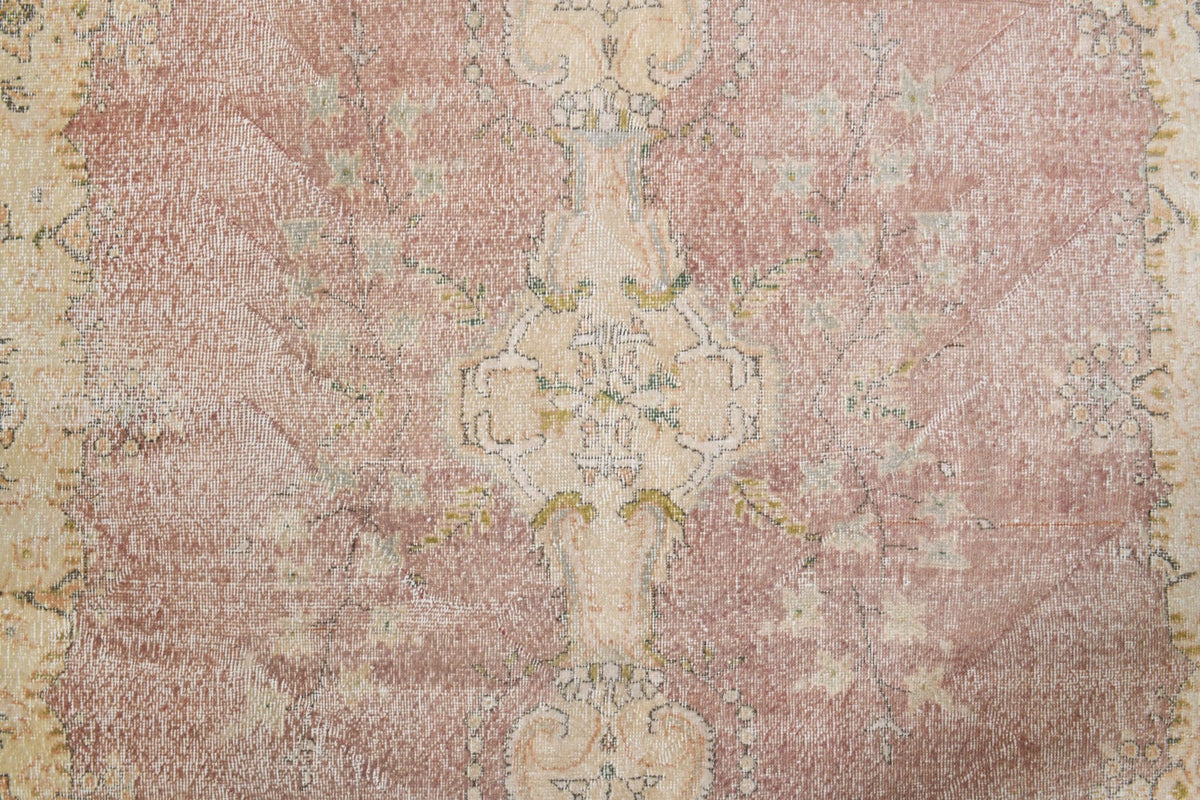 Salon için oryantal desenli el dokuma vintage halı – 204x288 cm