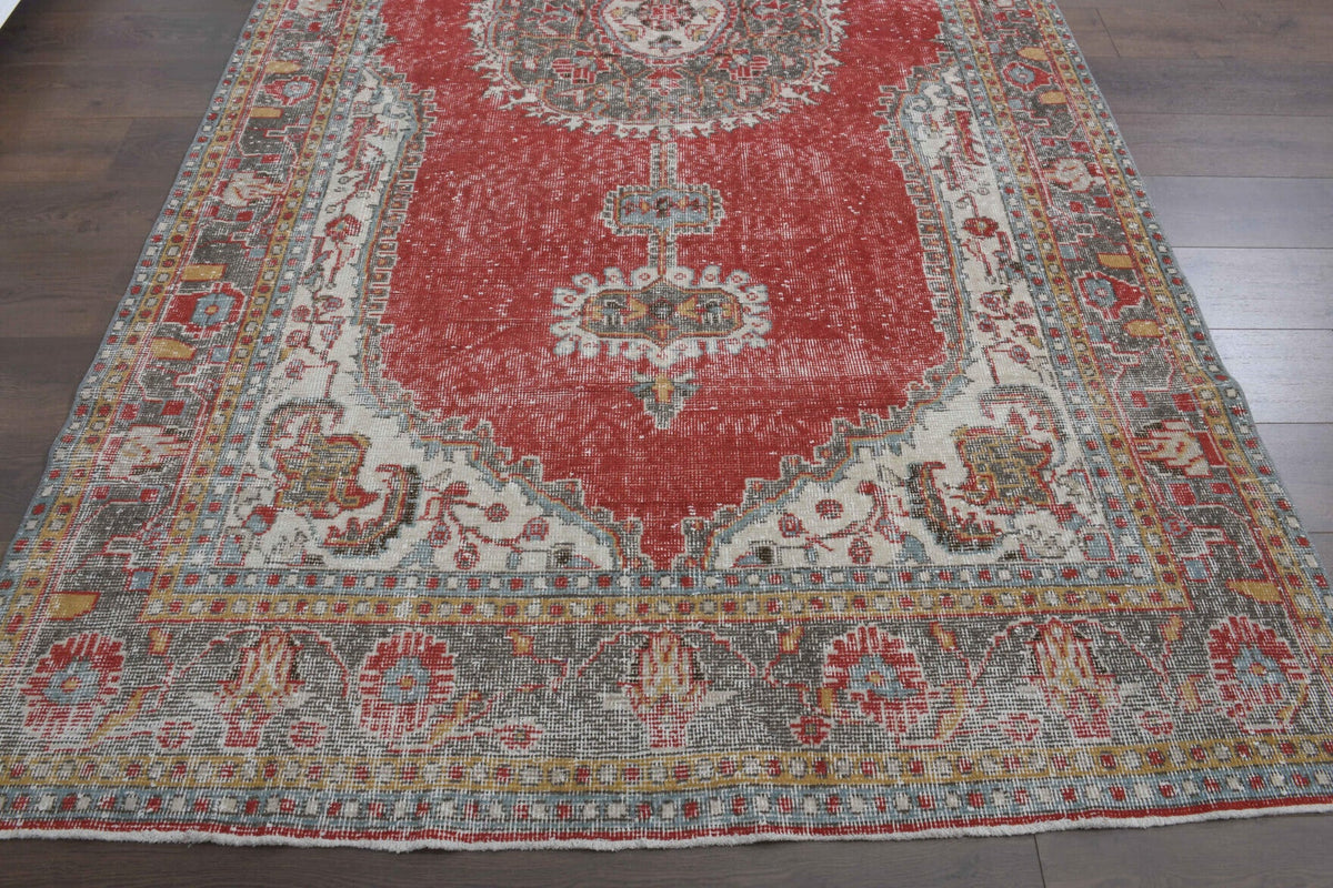 El yapımı vintage halı 183x305 cm oryantal desenli yün - mekan görünümü