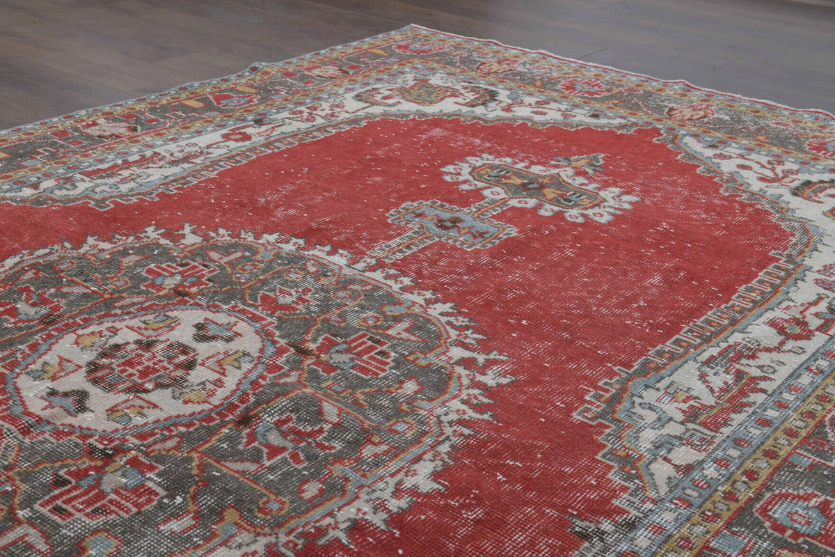 El yapımı vintage halı 183x305 cm oryantal desenli yün - farklı açıdan görünüm