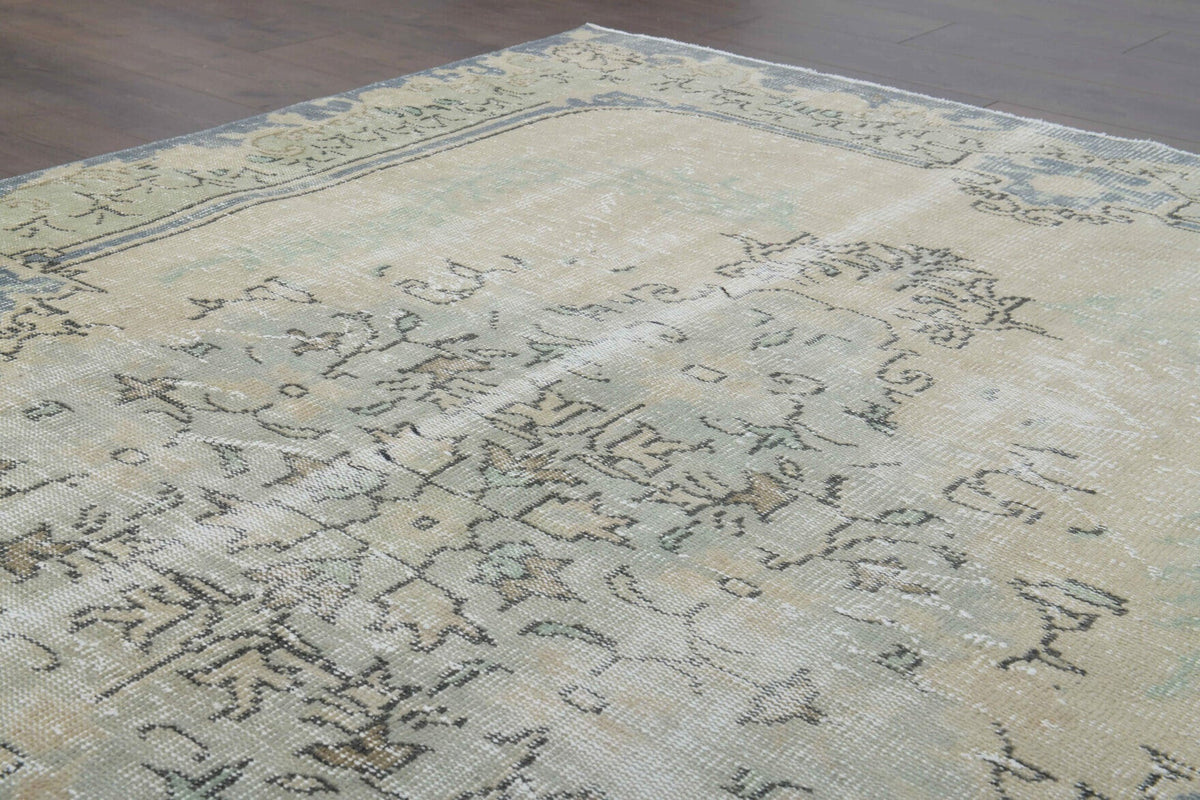 Salon için oryantal desenli el dokuma vintage halı – 181x274 cm
