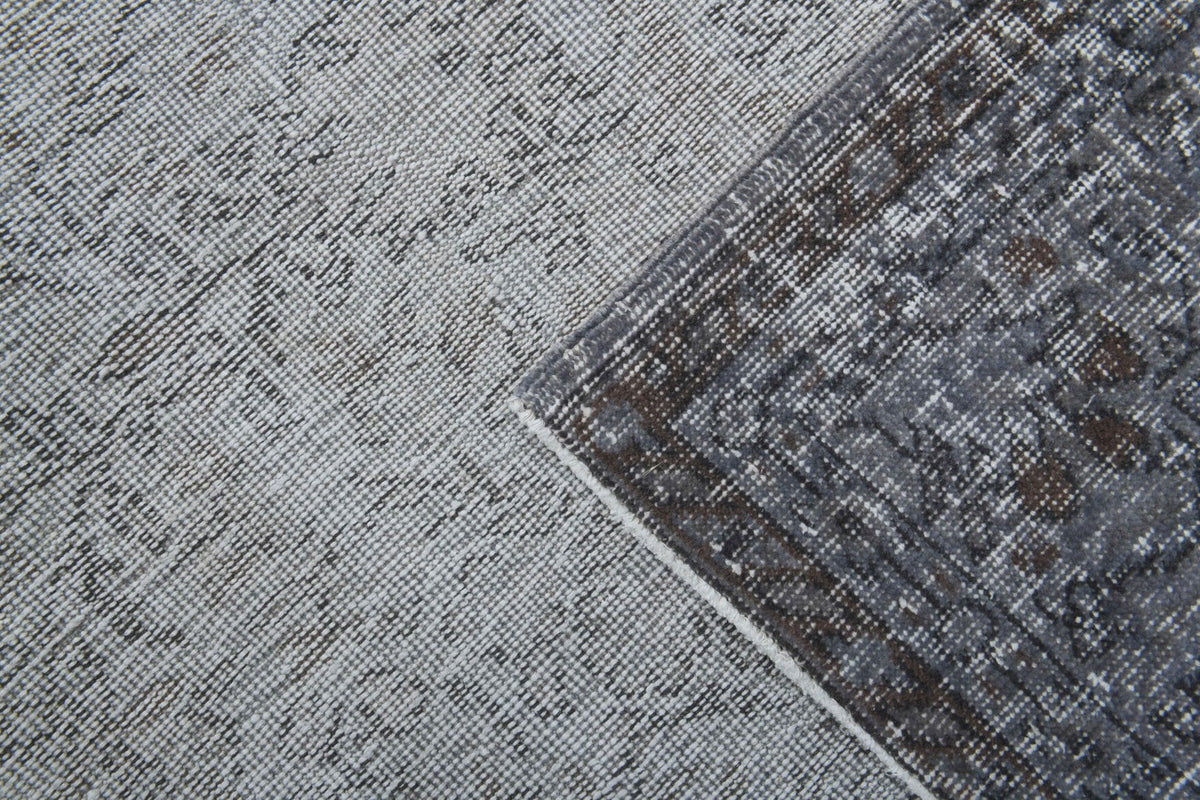 Vintage halı 181x290 cm – gri çiçek desenli, el dokuma