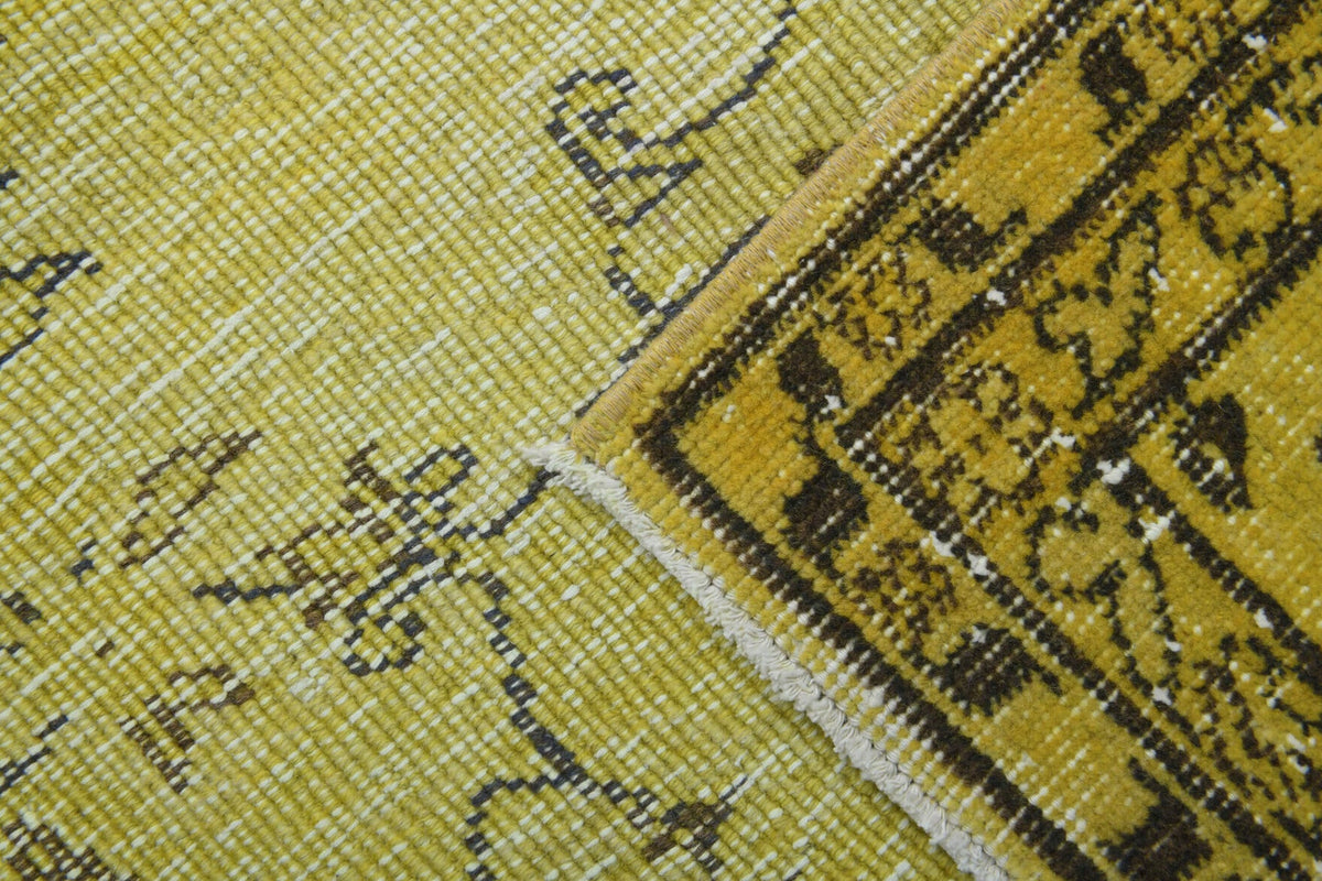 El yapımı vintage halı 193x284 cm oryantal desenli yün - açık alan görünümü