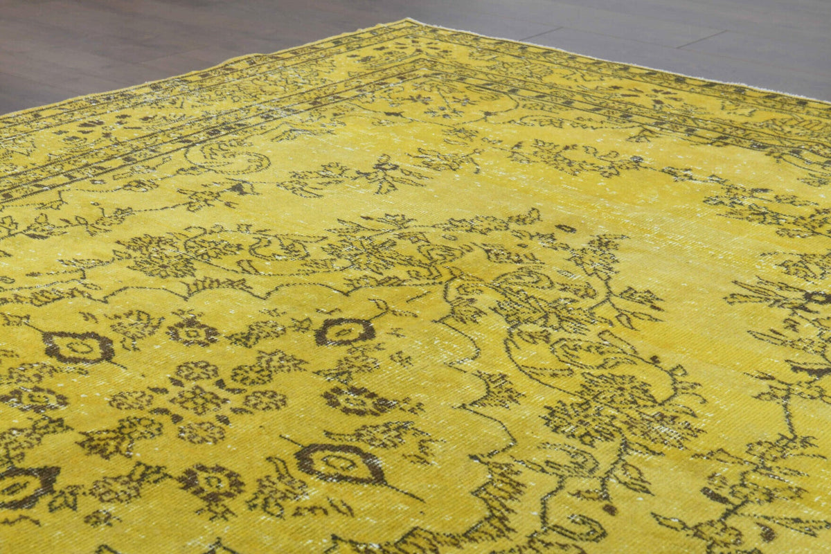 El yapımı vintage halı 193x284 cm oryantal desenli yün - farklı açıdan görünüm