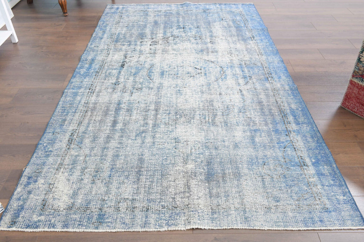 El yapımı vintage halı 163x279 cm oryantal desenli yün - detay görünümü