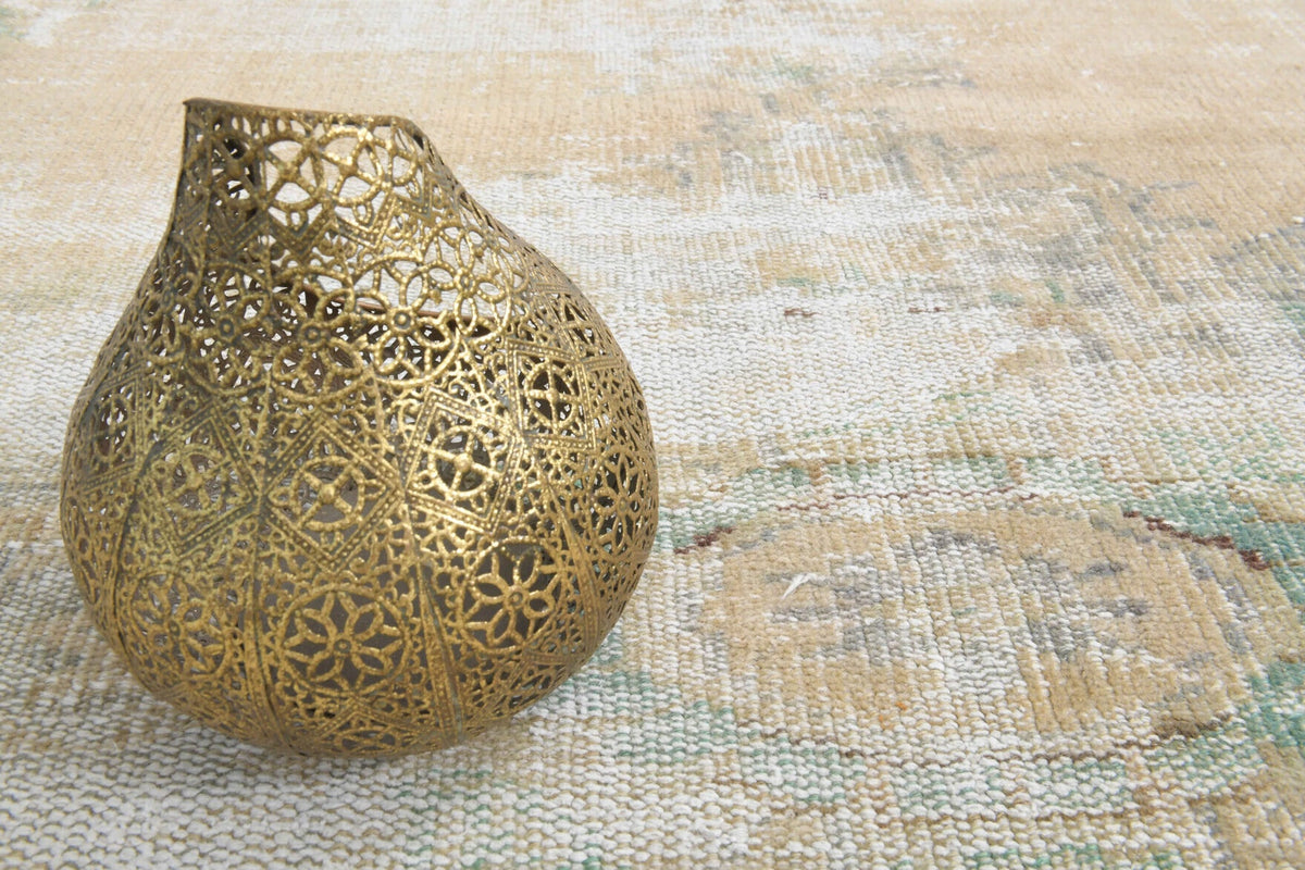 El yapımı vintage halı 188x262 cm oryantal desenli yün - detay görünümü
